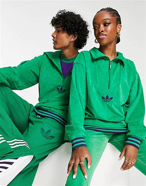 adidas velours grün|adidas Originals 'adicolor 70s' unisex funnel velour .